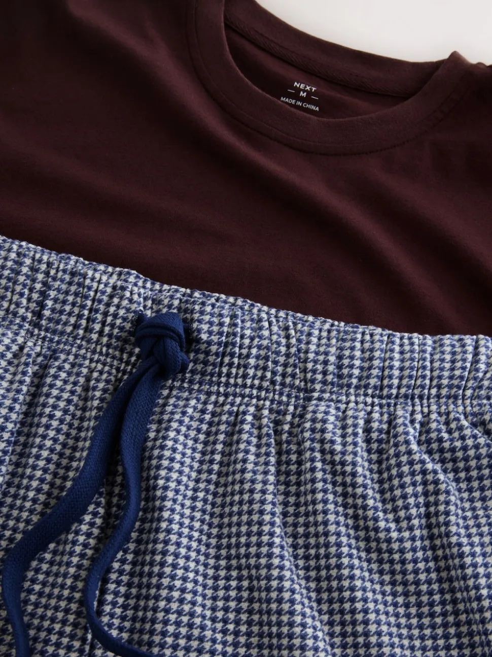 Blue Check Motionflex Cosy Short Sleeve Cuffed Pyjamas