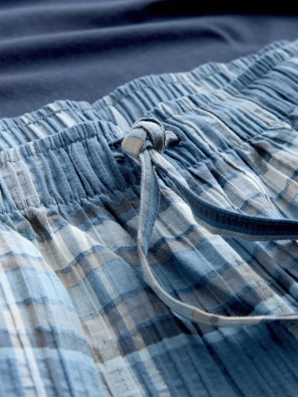 Blue Check Short Sleeve Pyjamas Set