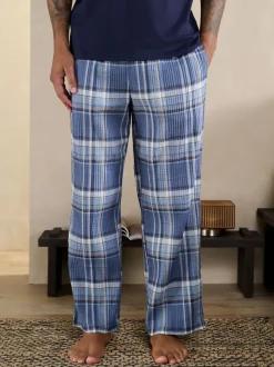 Blue Check Short Sleeve Pyjamas Set