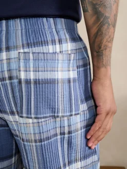 Blue Check Short Sleeve Pyjamas Set