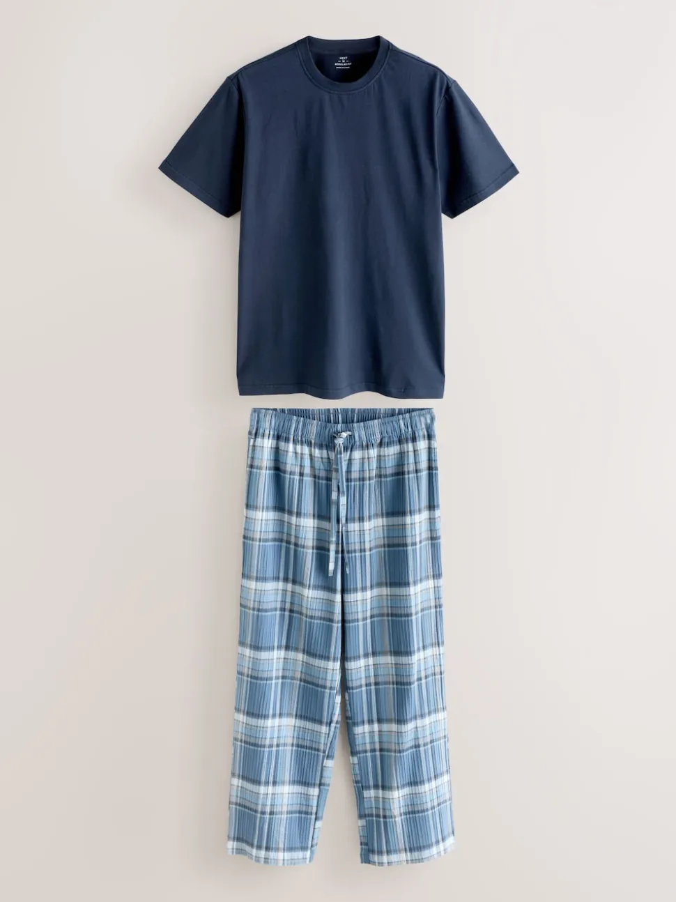 Blue Check Short Sleeve Pyjamas Set