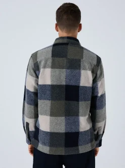 Blue Check Wool Look Shacket