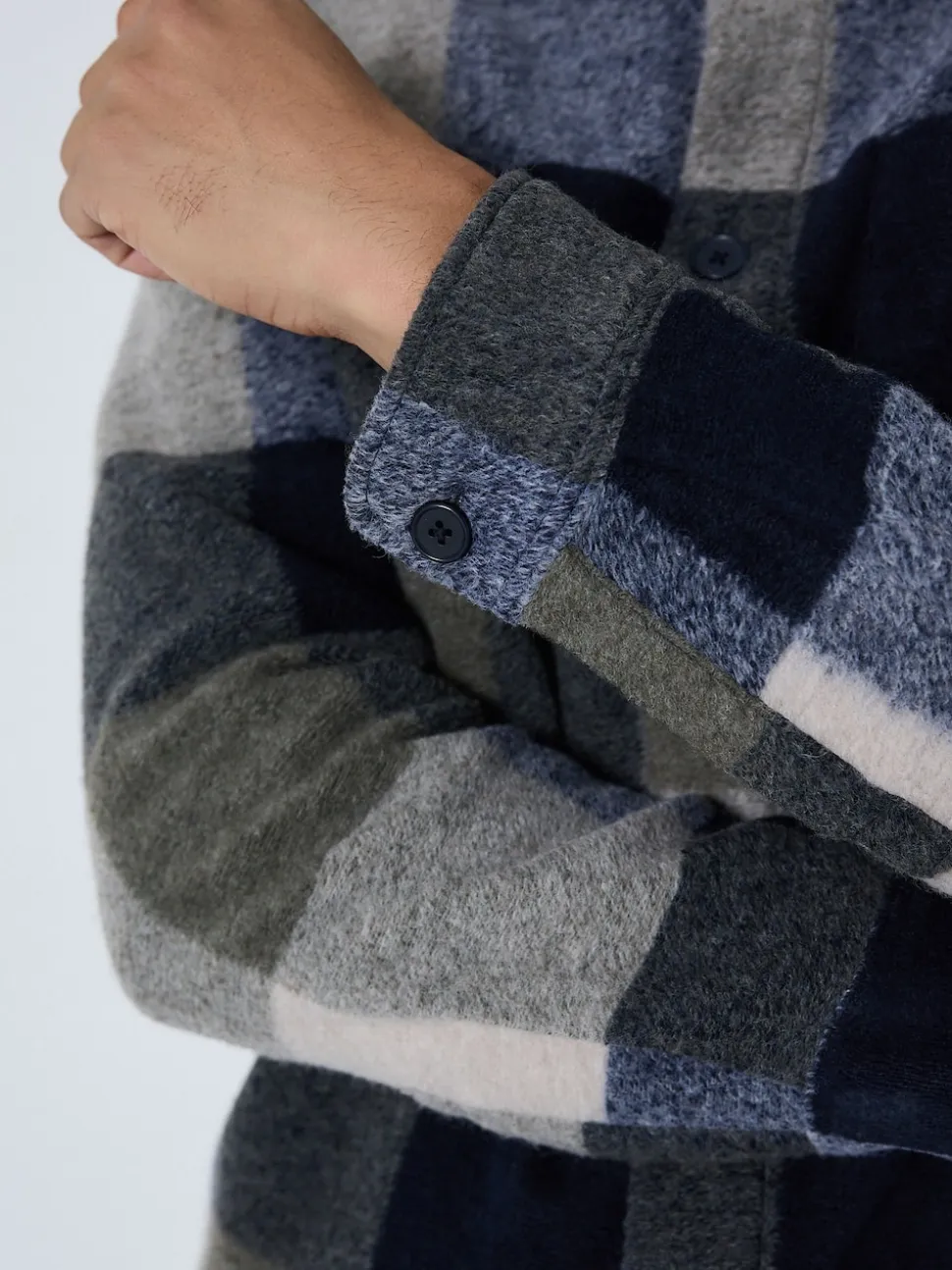 Blue Check Wool Look Shacket