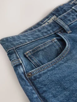 Blue Classic Vintage Barrel Fit Vintage Wash Denim Jeans