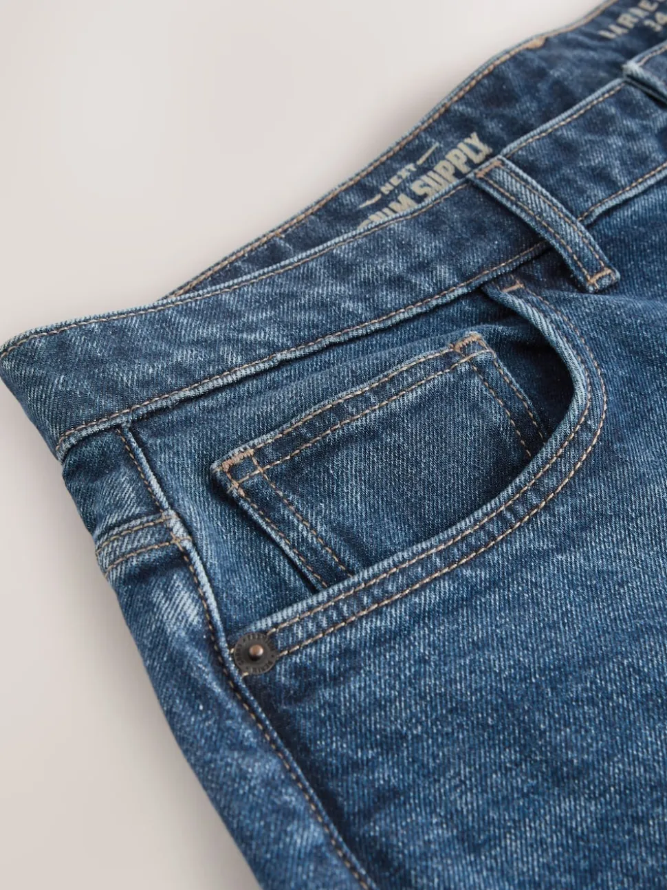 Blue Classic Vintage Barrel Fit Vintage Wash Denim Jeans