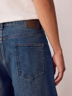 Blue Classic Vintage Barrel Fit Vintage Wash Denim Jeans