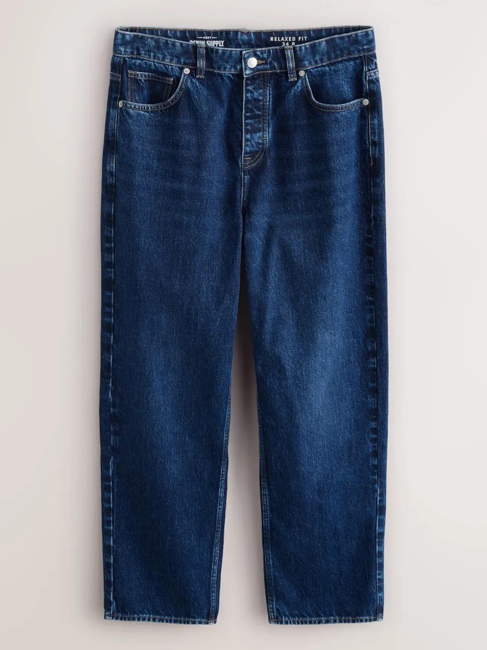 Blue Classic Vintage Relaxed Fit Vintage Wash Denim Jeans