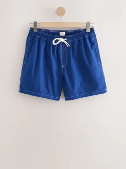 Blue Contrast Stitch Swim Shorts