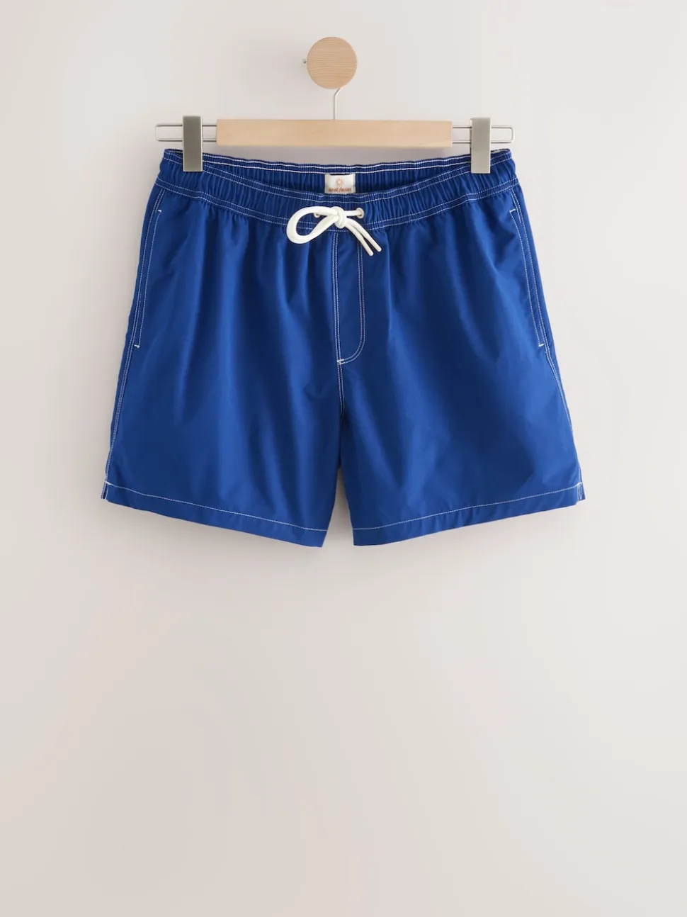 Blue Contrast Stitch Swim Shorts