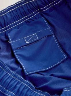 Blue Contrast Stitch Swim Shorts