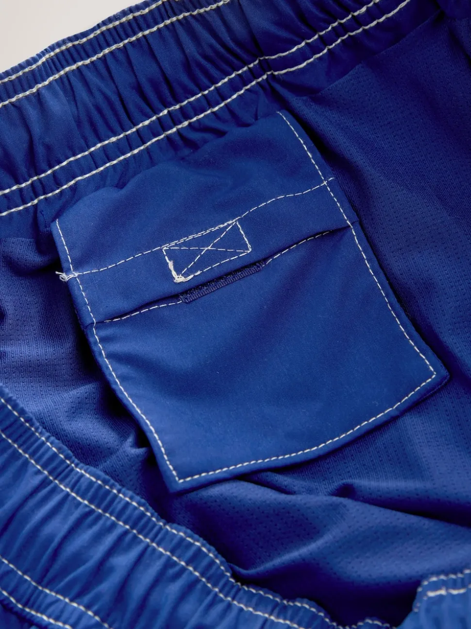 Blue Contrast Stitch Swim Shorts