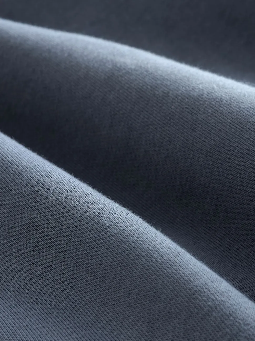 Blue Cotton Rich Jersey Full Zip Funnel Neck Sweatshirt