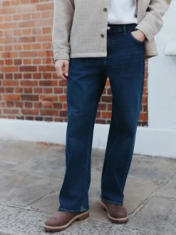Blue Dark Baggy Fit Vintage Wash Denim Jeans