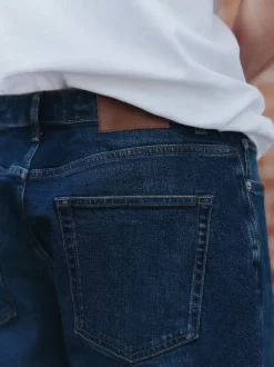 Blue Dark Baggy Fit Vintage Wash Denim Jeans