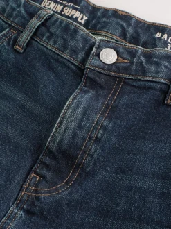 Blue Dark Baggy Fit Vintage Wash Denim Jeans