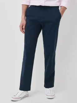 Blue Dark Relaxed Fit Stretch Chinos Trousers