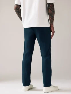 Blue Dark Slim Fit Stretch Chinos Trousers