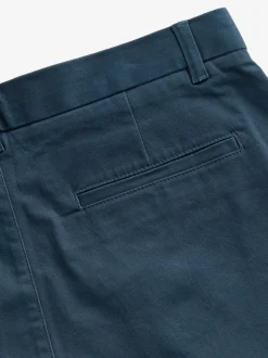 Blue Dark Straight Fit Stretch Chinos Trousers