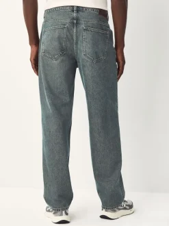 Blue Dark Tint Relaxed Fit Vintage Wash Denim Jeans