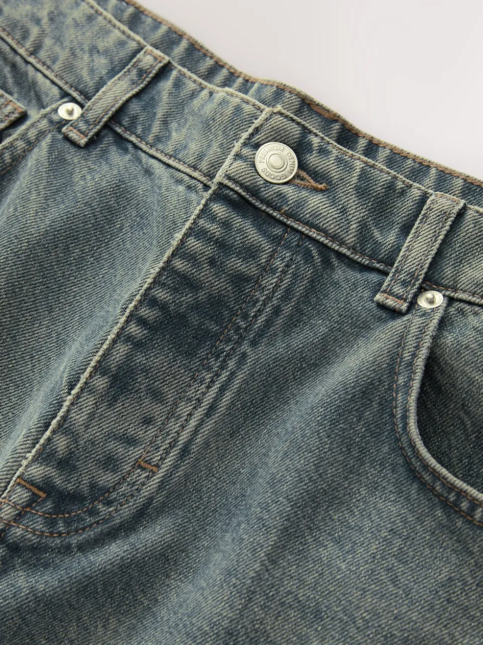 Blue Dark Tint Relaxed Fit Vintage Wash Denim Jeans