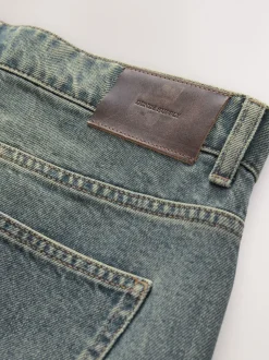 Blue Dark Tint Relaxed Fit Vintage Wash Denim Jeans