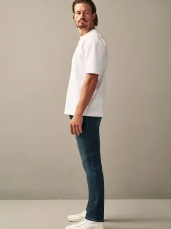 Blue Deep Slim Fit Authentic Stretch Denim Jeans