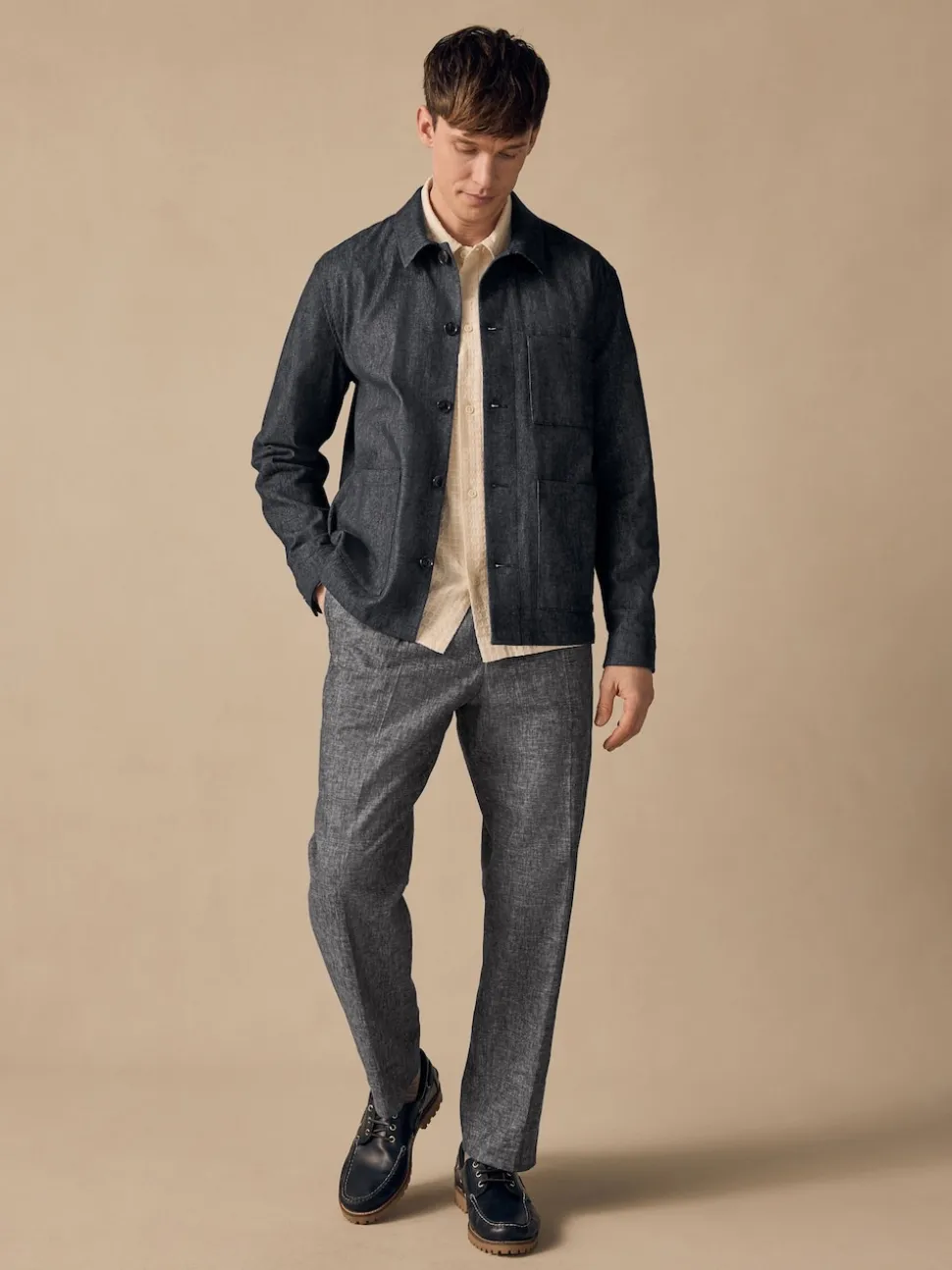 Blue Denim Look Suit Shacket