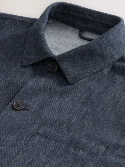 Blue Denim Look Suit Shacket