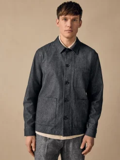 Blue Denim Look Suit Shacket