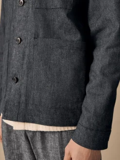 Blue Denim Look Suit Shacket