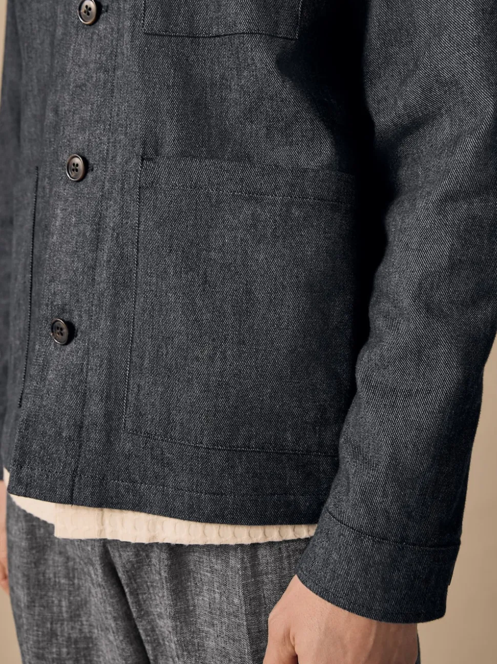 Blue Denim Look Suit Shacket