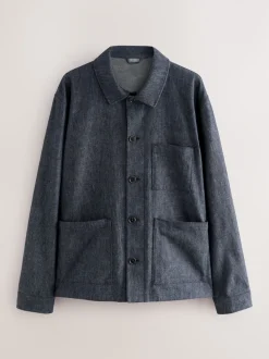 Blue Denim Look Suit Shacket