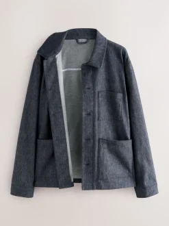 Blue Denim Look Suit Shacket