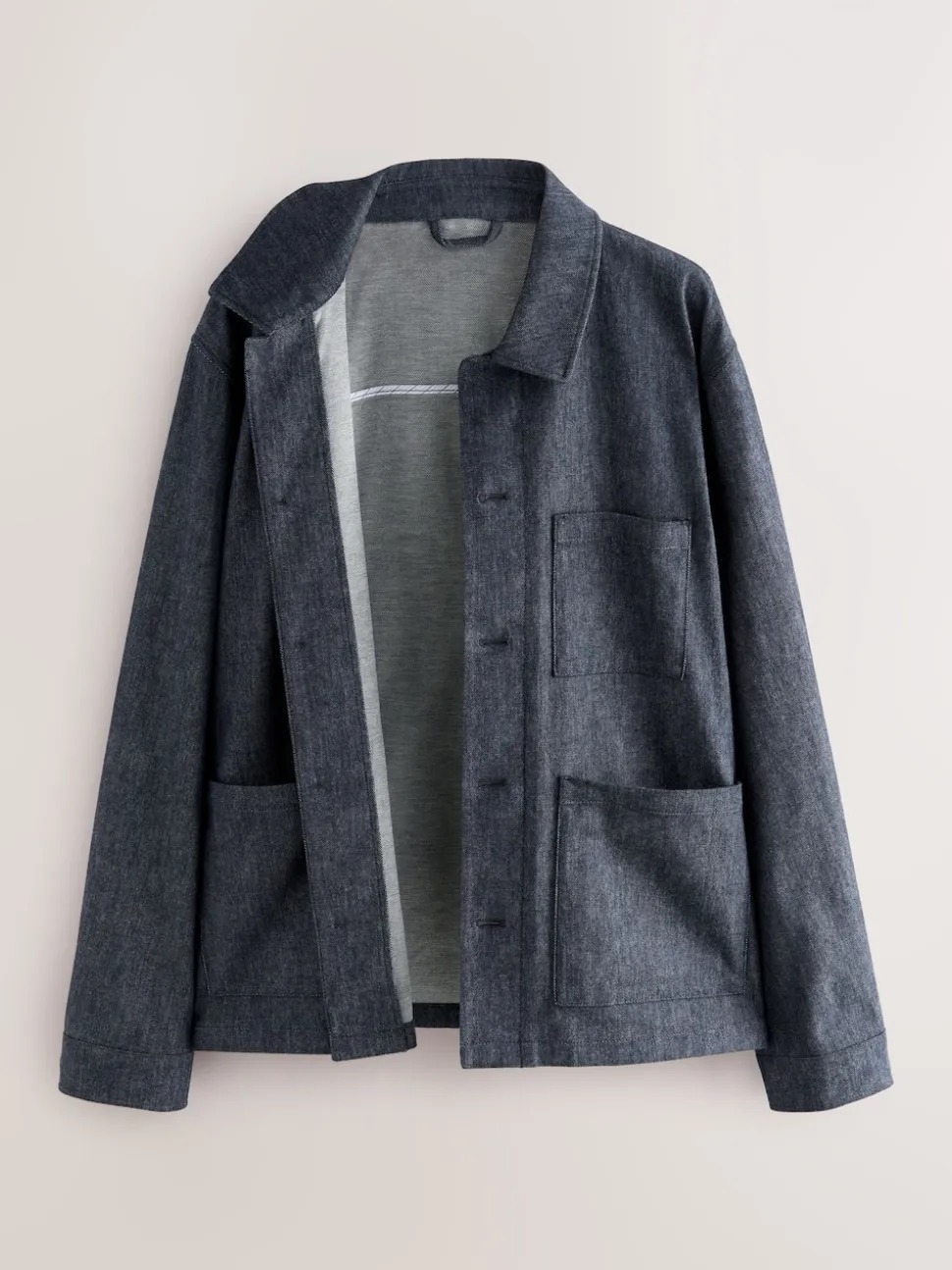 Blue Denim Look Suit Shacket