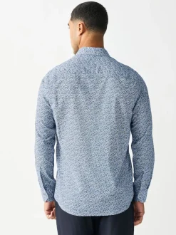 Blue Ditsy Regular Fit Long Sleeve Shirt
