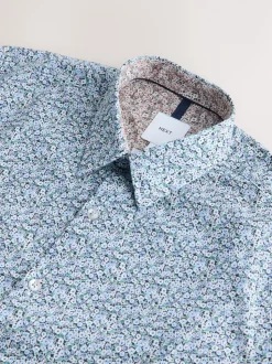 Blue Ditsy Regular Fit Long Sleeve Shirt