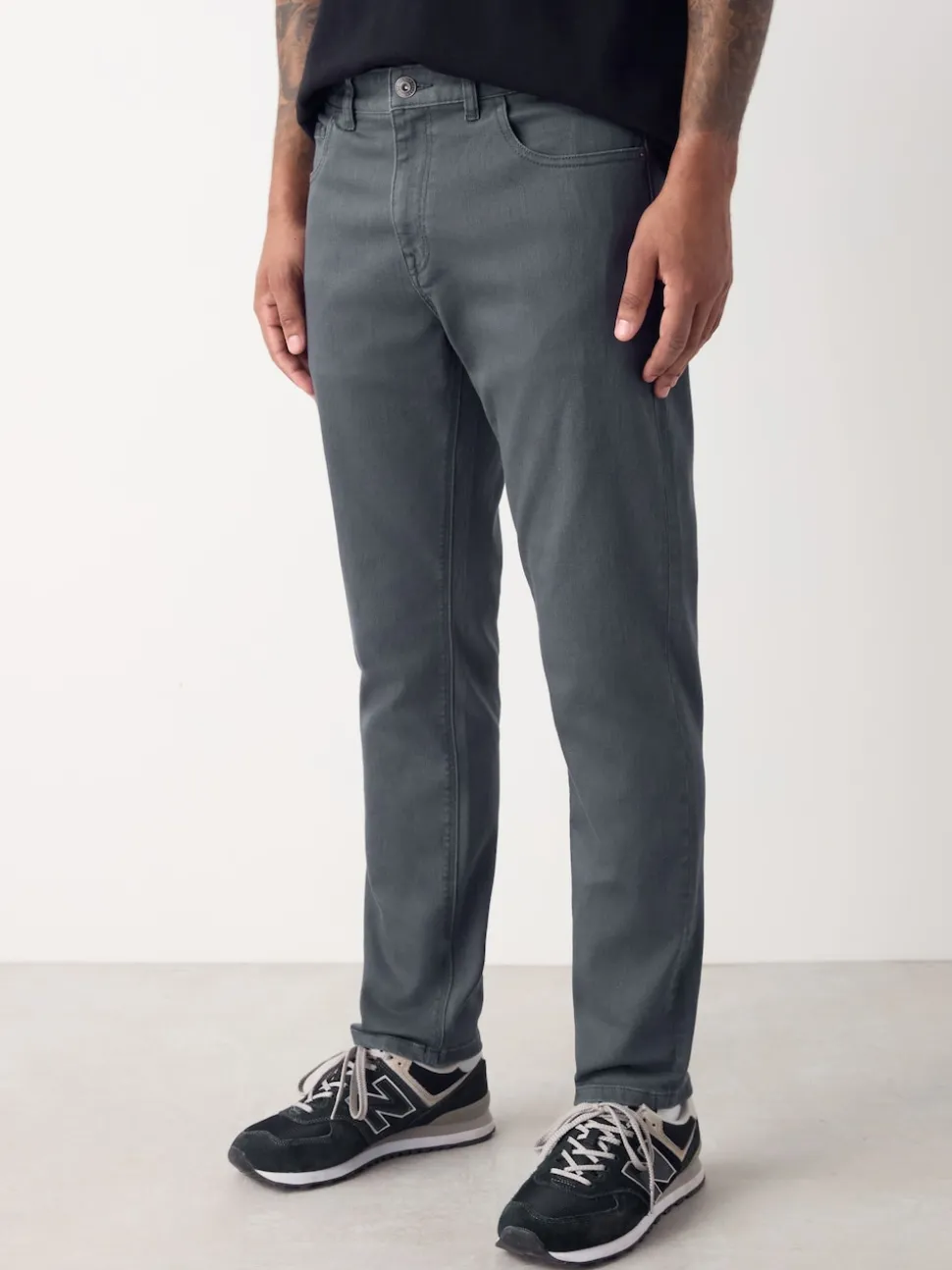 Blue Grey Mid Single Slim Fit Classic Stretch Jeans