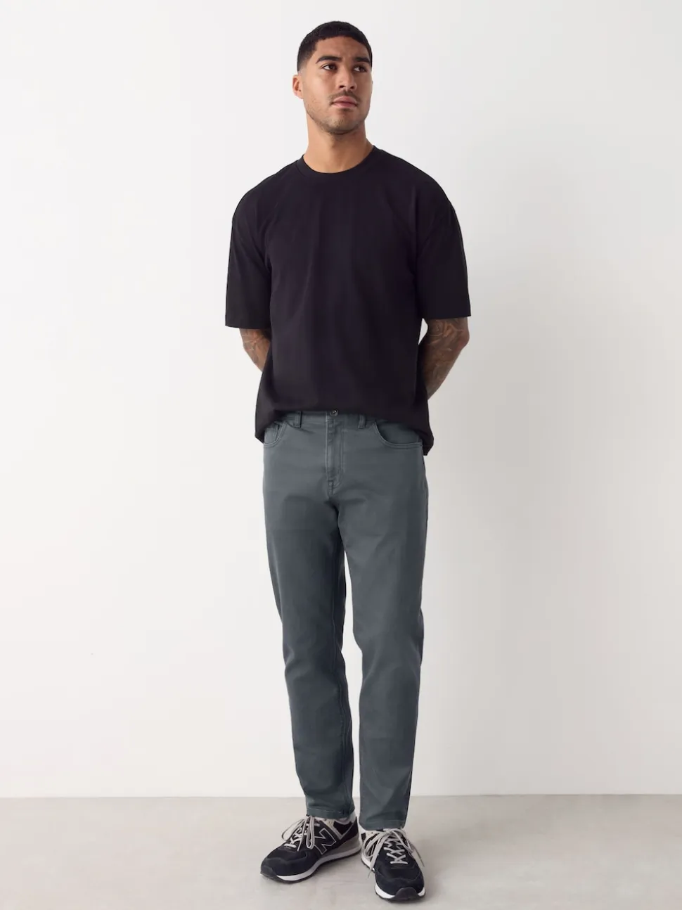 Blue Grey Mid Single Slim Fit Classic Stretch Jeans