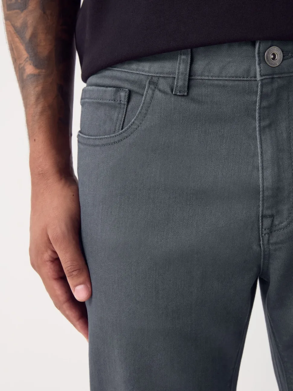 Blue Grey Mid Single Slim Fit Classic Stretch Jeans