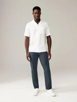 Blue Grey Mid Slim Fit Stretch Chinos Trousers