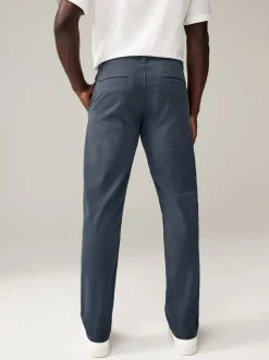Blue Grey Mid Slim Fit Stretch Chinos Trousers