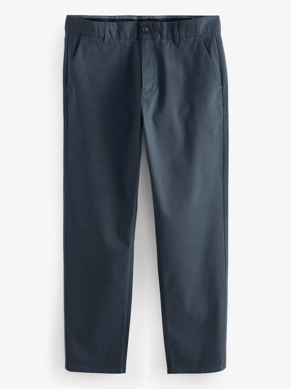 Blue Grey Mid Straight Fit Stretch Chinos Trousers