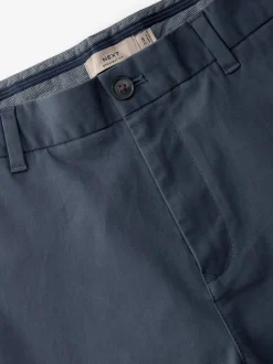 Blue Grey Mid Straight Fit Stretch Chinos Trousers