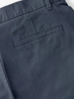 Blue Grey Mid Straight Fit Stretch Chinos Trousers