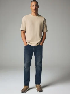 Blue Grey Vintage Slim Fit Comfort Stretch Jeans