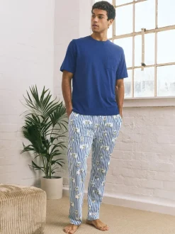 Blue Hamish the Highland Cow Jersey Short Sleeve Pyjamas Set
