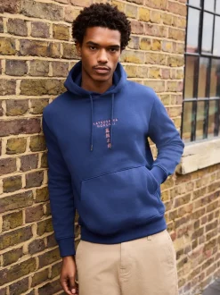 Blue Hokusai Licence Graphic Crew Neck Sweatshirt
