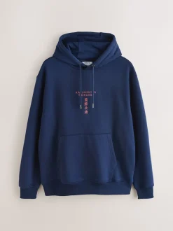 Blue Hokusai Licence Graphic Crew Neck Sweatshirt