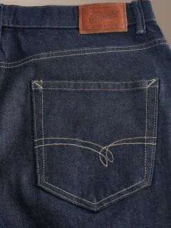 Blue Indigo Rinse Regular Tapered Fit Signature Selvedge Denim Jeans
