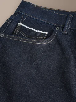 Blue Indigo Rinse Regular Tapered Fit Signature Selvedge Denim Jeans